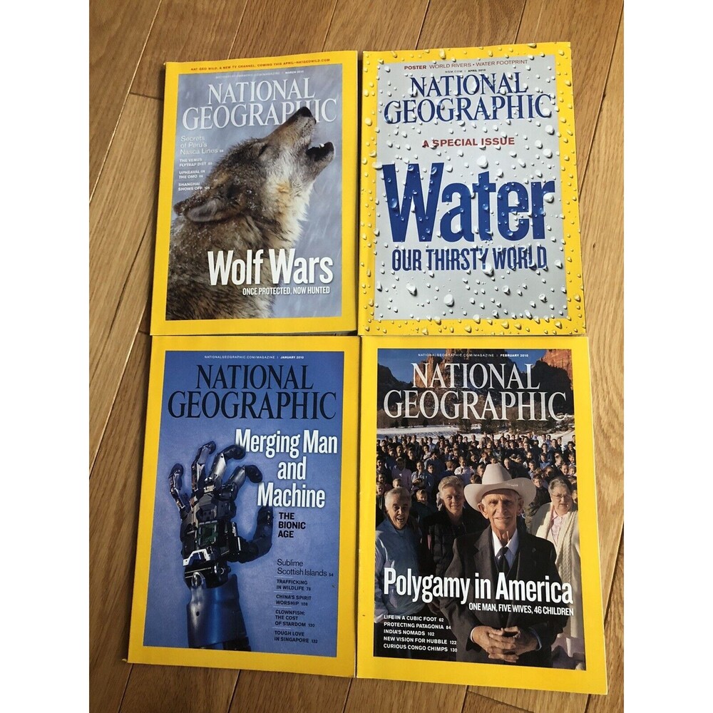 National Geographic Magazine lot of 4-‎ 2010 Jan-Feb-Mar-Apr Issues Collectibles